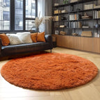 Amdrebio Burnt Orange Round Circle Rug 4Ft - Image 3
