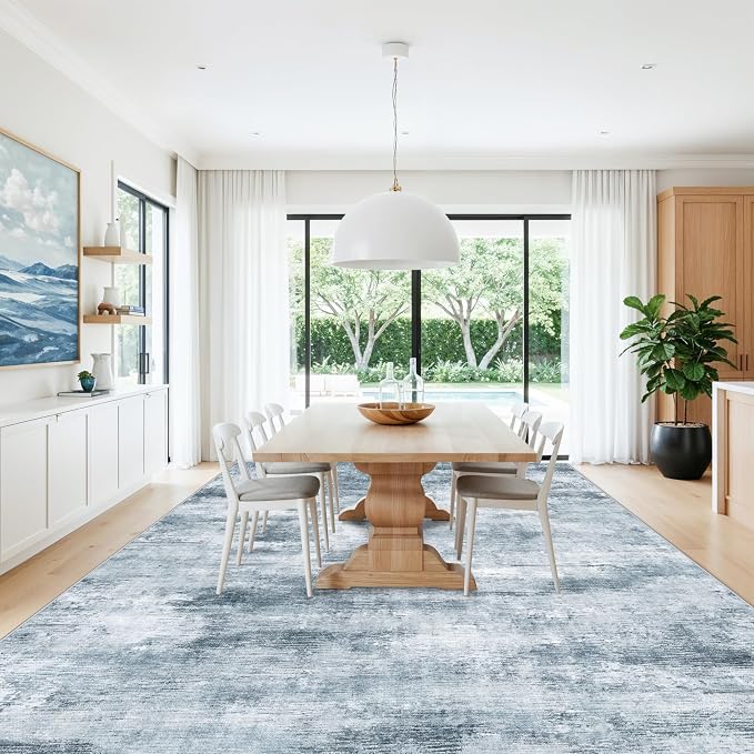 12x15 Area Rug for Living Room – Large Modern Neutral Abstract Thin Washable - Image 4