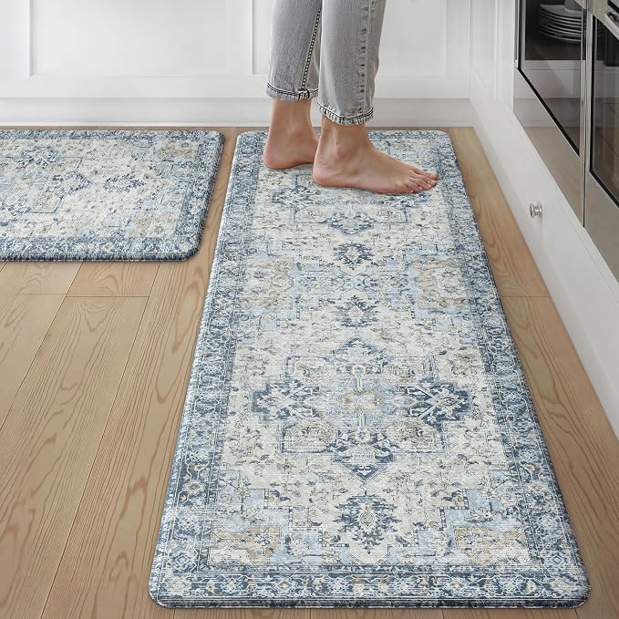 GENIMO Kitchen Mats for Floor 2PCs, Washable Anti Fatigue Mat for Cushioned by GENIMO