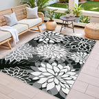 3x5 Washable Rug for Living Room Tropical Botanical Modern Floral Chenille Area - Image 2