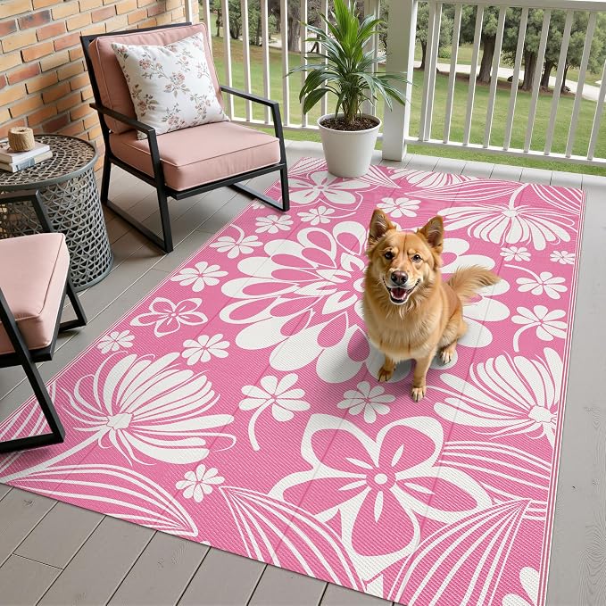 Ileading Outdoor Patio Rug, Waterproof Plastic Straw Mat, Portable Outside Deck - Image 3