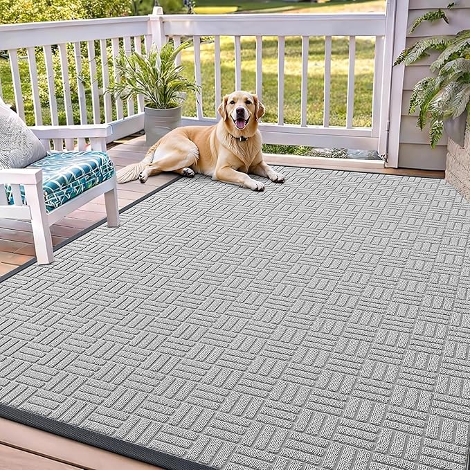 OLANLY Front Door Mat Outside Entrance 71x47, Heavy Duty Sturdy Natural Rubber by OLANLY