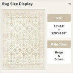 Soalmost 10x14 Area Rugs for Living Room, Non Slip Machine Washable Vintage Rugs - Image 5