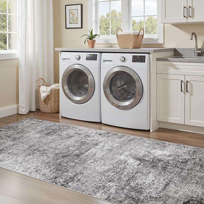 DMOYEST Washable Runner Rug for Hallway: 3x12 Neutral Modern Abstract Low Pile - Image 7