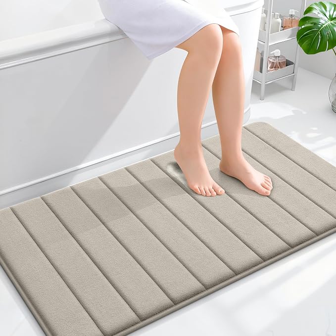 OLANLY Memory Foam Bath Mat 44x24, Super Soft Absorbent Bathroom Rugs, Quick Dry by OLANLY