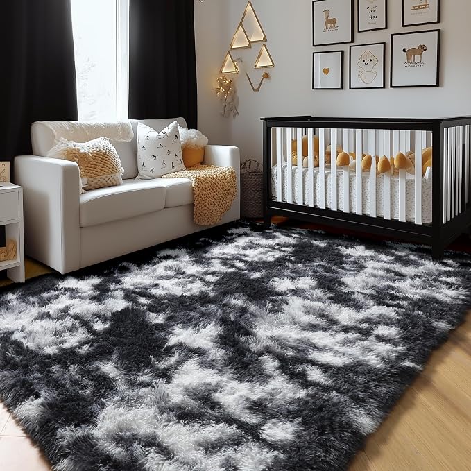 Amdrebio Black White Grey Cool Area Rugs - Image 6