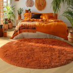Amdrebio Burnt Orange Large Round Rugs 8Ft - Image 5