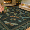 Hazo Haus 7x9 Insect Dark Green Rugs by HazoHaus