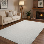 CAMILSON Easy Jute Rug 4x6, Indoor Outdoor Off-White Color Fiber Area Rugs - Image 6