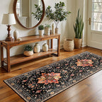 RELEANY Area Rugs Runner 2'x5' Washable Non-Slip, Floral Vintage Distress - Image 2