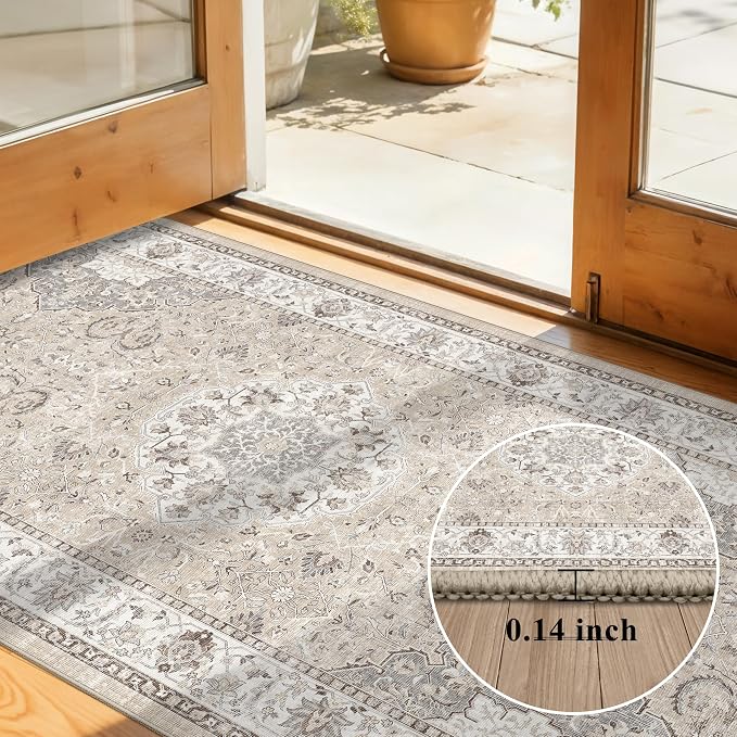 Washable 2x8 Hallway Runner Rug: Vintage Water Resistant Kitchen Entryway Rug - Image 6