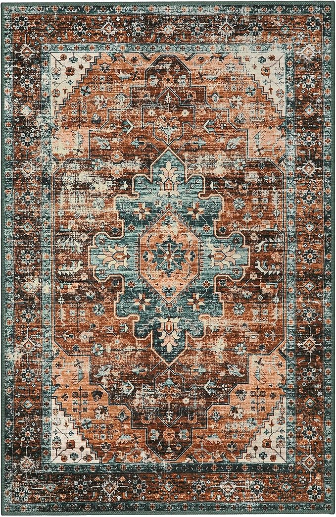 Moynesa Ultra-Thin Washable Vintage Area Rug - Image 9