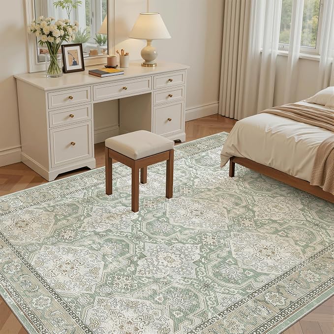 Soalmost 6x9 Area Rug for Living Room Washable 6x9 Rug Non-Slip Modern Rugs for - Image 3