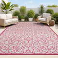 JONATHAN Y Vintage Filigree Indoor Outdoor Area Rug 8X10 Light Gray/Fuchsia by JONATHANY