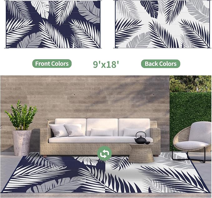 GENIMO Outdoor Rug 9' x 18' Waterproof - Image 2