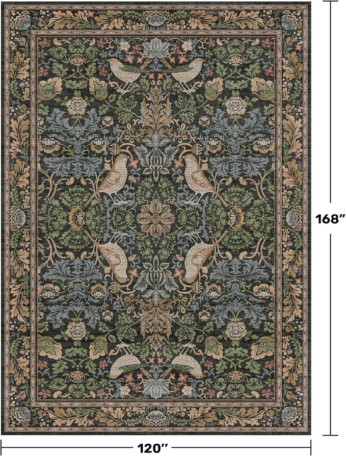 Botanical 10x14 Area Rug for Living Room, Extra Large Bedroom - Image 2