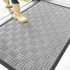 OLANLY Front Door Mat Outside Entrance 47x32, Heavy Duty Sturdy Natural Rubber by OLANLY