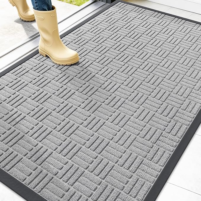 OLANLY Front Door Mat Outside Entrance 47x32, Heavy Duty Sturdy Natural Rubber by OLANLY