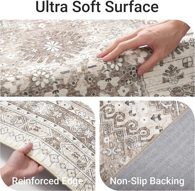befbee 4x6 Rugs for Living Room Bedroom, Non-Slip Washable Rug, Stain Resistant - Image 3