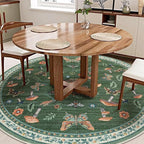 Mushroom Insect 8ft Round Rug Washable Non-Slip Soft Ultra-Thin Large Boho - Image 2
