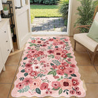 DUKINO 3x5 Area Rug, Floral Non-Slip Indoor Washable Rug by DUKINO