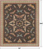 Washable Brown Farmhouse Rug 7x9, Low Pile Area Carpet - Image 2