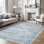 Soalmost 5x7 Area Rugs Blue Low Pile Indoor Washable Trendy Faded Style Rugs - Image 2