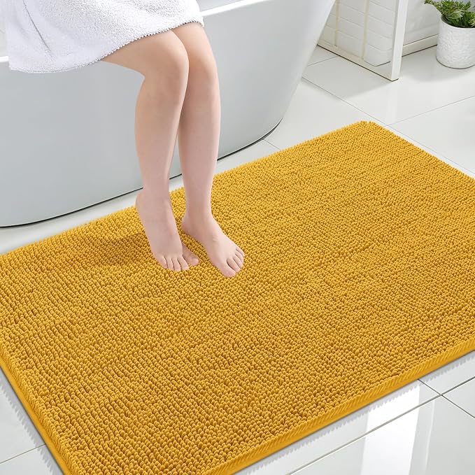 OLANLY Large Bathroom Rugs 47x32, Soft Absorbent Chenille Bath Rugs, Rubber by OLANLY
