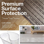 Clear Carpet Runner, USA Made, 44 x 44 Inch, 2mm Thick Cleated Vinyl, Carpet - Image 4
