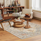 Washable Area Rug 3' x 5 ' Vintage Traditional Persian Mat - Image 2