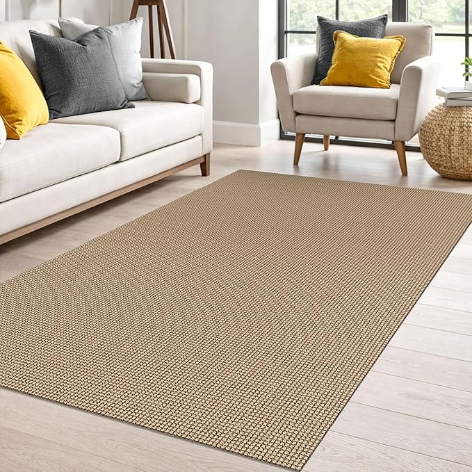 IOHOUZE Washable Area Rug 4x6 Non Slip Rubber Backed Woven Indoor Outdoor Rugs by iOhouze