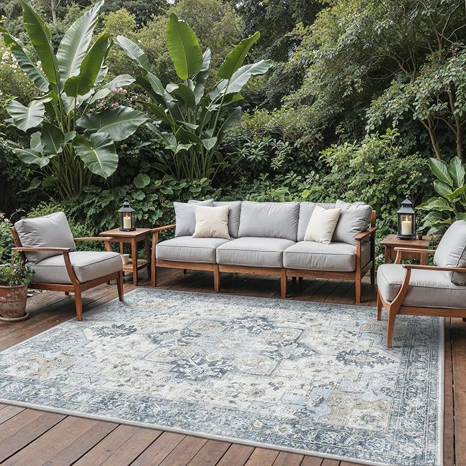 GENIMO Indoor & Outdoor Area Rug 8'x10', Waterproof, Non-Shedding, Easy Cleaning - Image 6