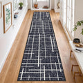 Modern Stripe Hallway Runner Rug Non Slip, Washable 2x10 Runner Rug, Woven Thin by TTelephant