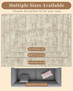 Madane 5x7 Area Rugs for Living Room, Washable Vintage Natural Beige Rug - Image 9