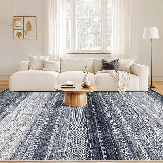 Nakagishi 12x15 Area Rug Living Room: Washable Boho Large Neutral Modern Soft - Image 4