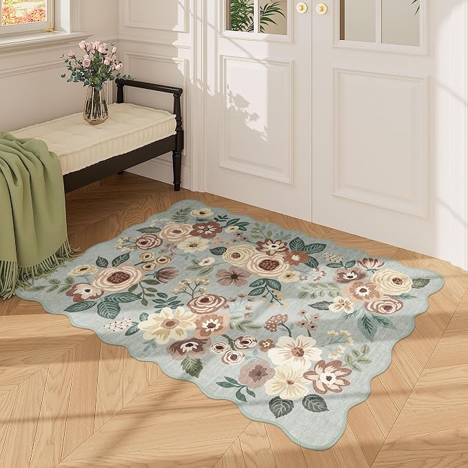 DUKINO 2x3 Entryway Rug, Floral Washable Indoor Door Mat - Image 7