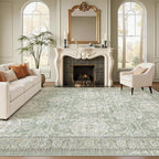 Soalmost 9x12 Area Rugs for Living Room, Non Slip Machine Washable Vintage Rugs by Soalmost