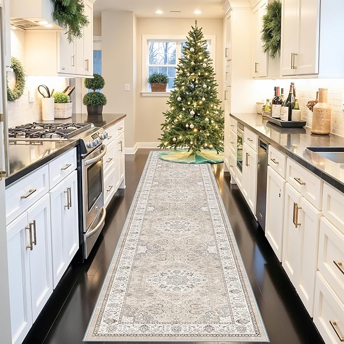 Washable Hallway 3x18 Runner Rug: Vintage Ultra Soft Non Slip Runner - Image 3