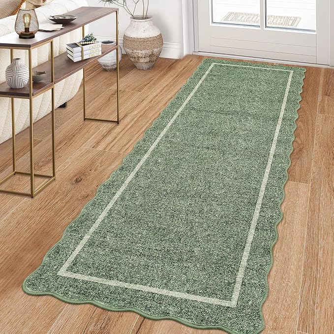 GarveeHome Scalloped Washable Runner Rug 2x8 Runner Modern Non Slip Kitchen - Image 6