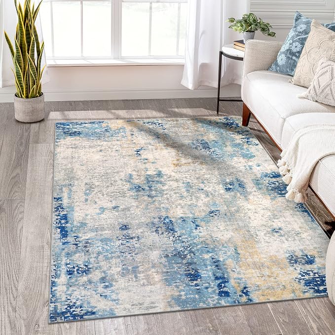 Lahome Modern Abstract Washable Area Rugs 5x7, Soft Living Room Rug Non Slip - Image 5