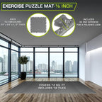 ProsourceFit Exercise Puzzle Mat 1/2-inch, EVA Interlocking Foam Floor Tiles - Image 2