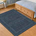 Washable Dark Blue 5x7 Living Room Area Rug - Image 6