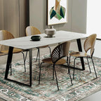 CHAMPLANT Green Area Rug 10'x14' Washable Vintage Traditional Mat Distressed - Image 3