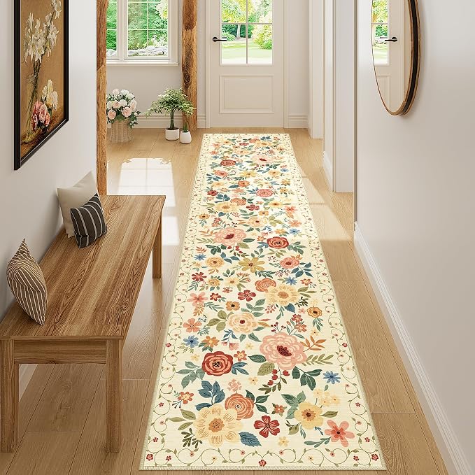 DUKINO 2x8 Runner Rug for Hallway, Washable Kitchen Runner Rug by DUKINO