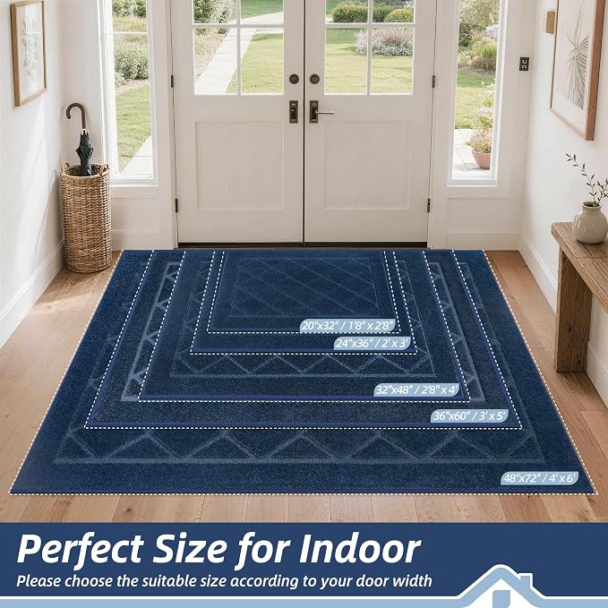 BEQHAUSE Dirt Trapper Door Mat 20" x 32", Doormat Non-Slip Entryway Rugs - Image 2