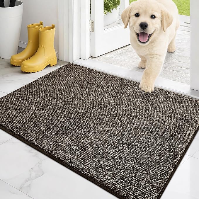 PURRUGS Dirt Trapping Door Mat 20" x 31.5", Non-Slip Machine Washable Entry Rug by PURRUGS