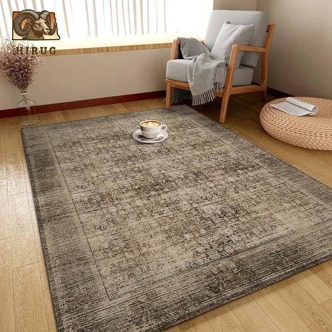 Washable Area Rug 8' x 10' Vintage Traditional Persian Mat - Image 4