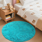 OLANLY Teal Blue Round Rugs for Bedroom - Image 3