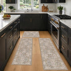JTJ Washable Kitchen Rug Set of 3, Non-Slip Low Pile Mats in Calming Neutral - Image 8