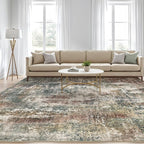 6x9 Area Rug Washable Rugs: Living Room Large Abstract Modern Soft Stain - Image 5